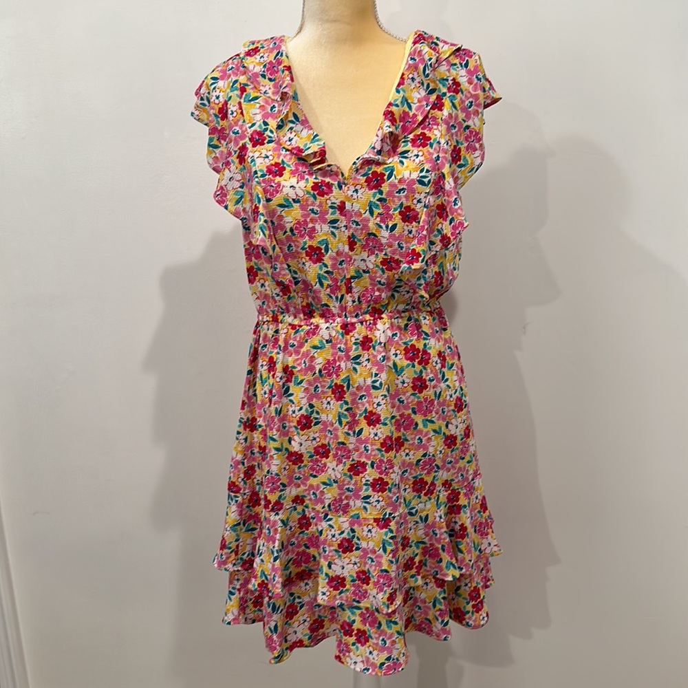BCBG Paris Women's Ruffle Chiffon Dress Small - Picture 4 of 15
